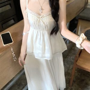 Apricot Cami Top and Skirt Two-Piece Set for Women