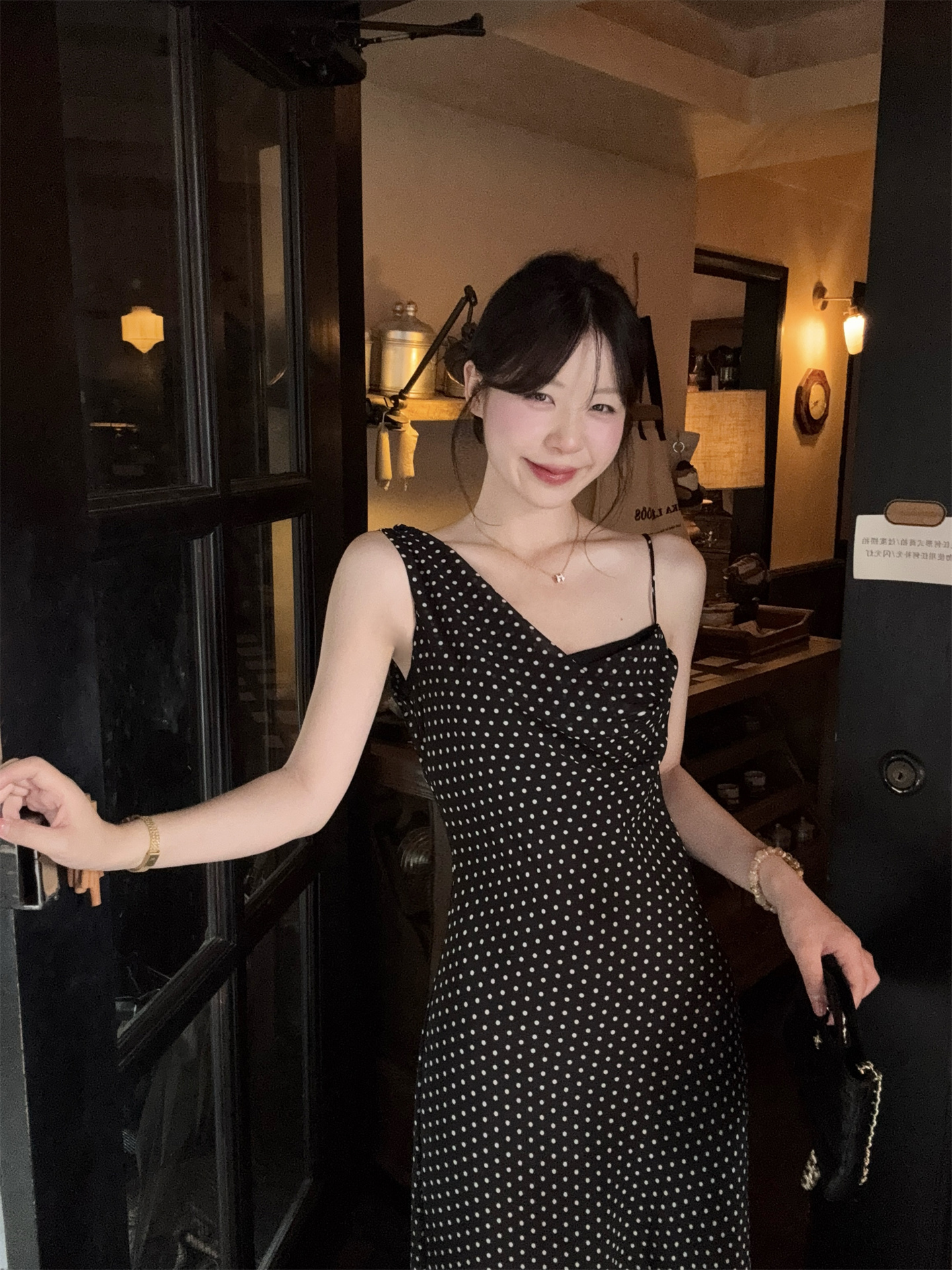 Sexy Backless One-Shoulder Polka Dot A-Line Dress - Image 3